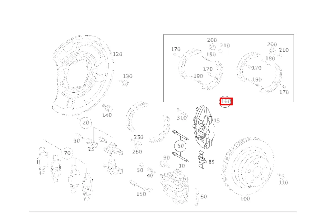Комплект тормозных колодок, комплект поставки, для CLS C219, SL R230 Mercedes-Benz A2304200320