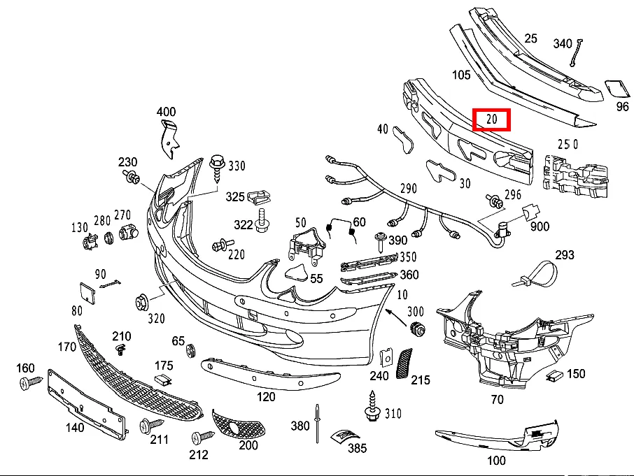 Амортизатор удара центральный для SL R230 Mercedes-Benz A2308852437
