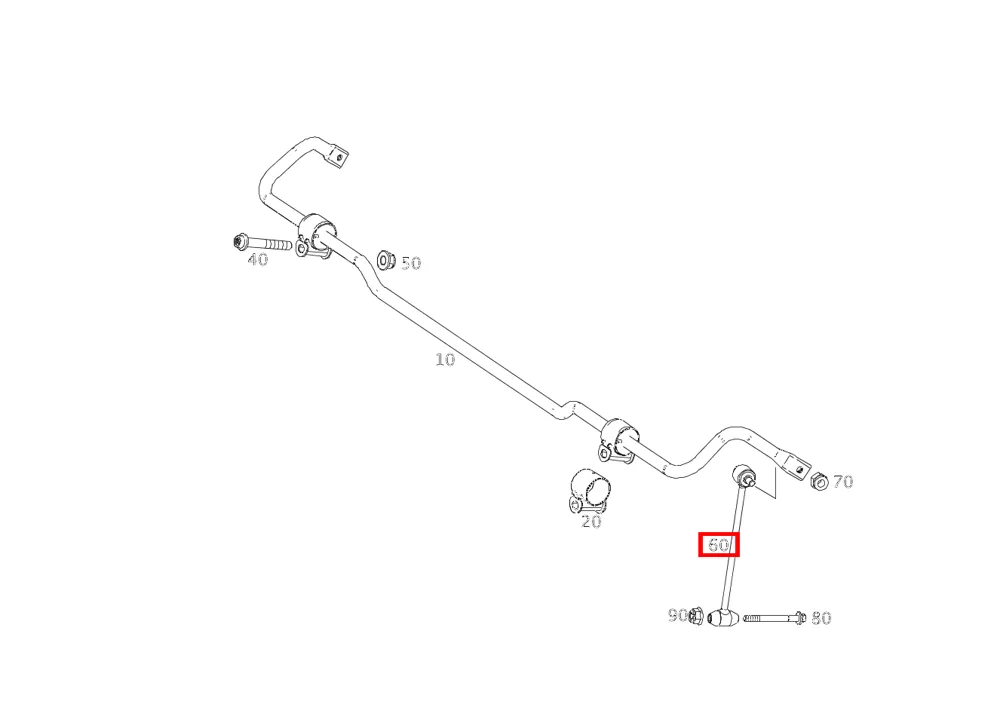 Тяга стабилизатора левая и правая для SL 231 Mercedes-Benz A2313200189