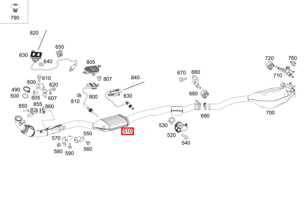 Выхлопная труба передняя для E W238 Mercedes-Benz A2384901802
