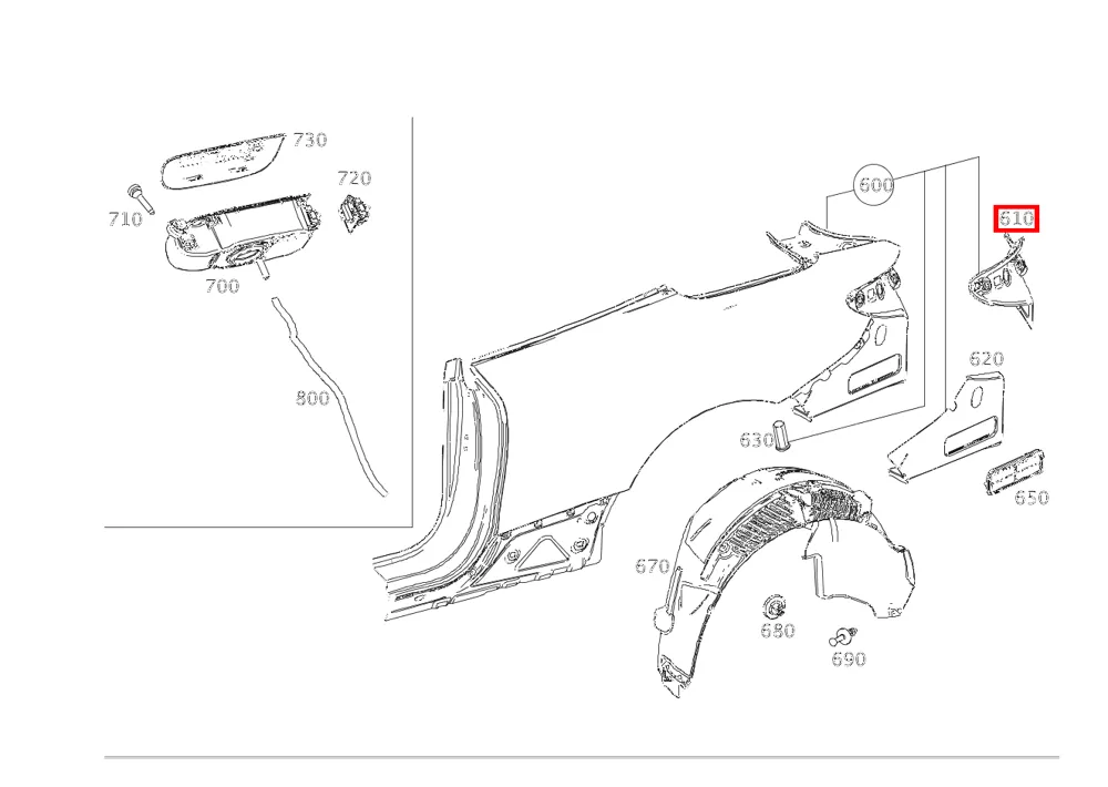 Опора правая для E 238 и GLC 253 Mercedes-Benz A2386309401