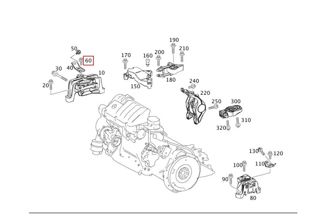 Опора КПП для EQA и EQB Mercedes-Benz A2432402500
