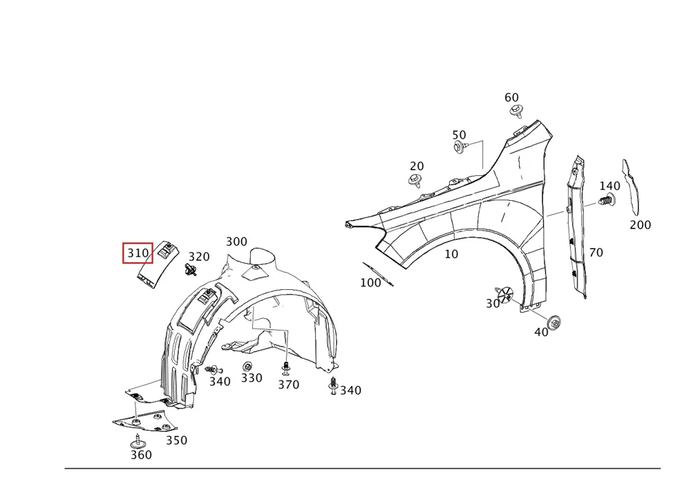 Накладка колёсной арки передняя правая для EQA и EQB Mercedes-Benz A2438802303