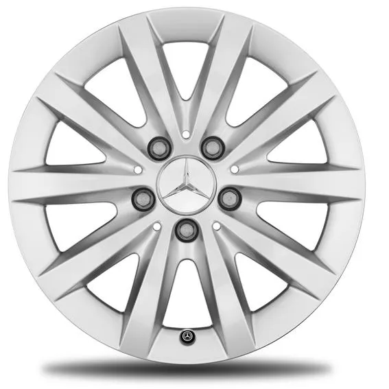 Колёсный диск 10 спиц 16" 6,5J x 16 ET49 титановое серебро Mercedes-Benz A24640105009765