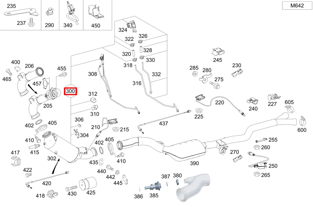 Система катализатора для R W251 Mercedes-Benz A2514901656