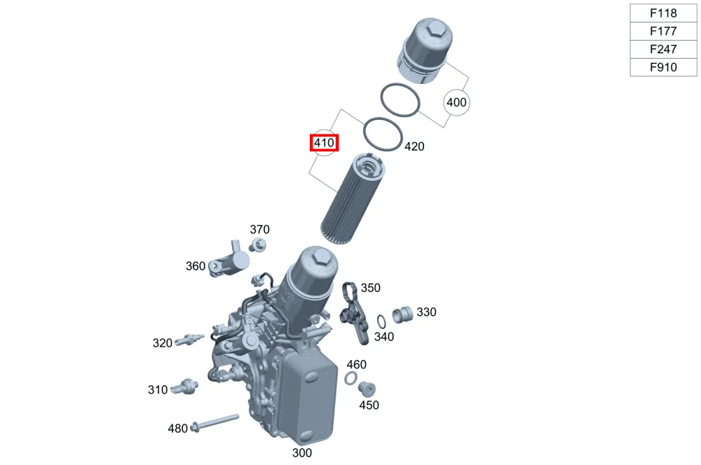 Комплект фильтрующих элементов CLA W118 220 180, GLE W167 Mercedes-Benz A2561840000