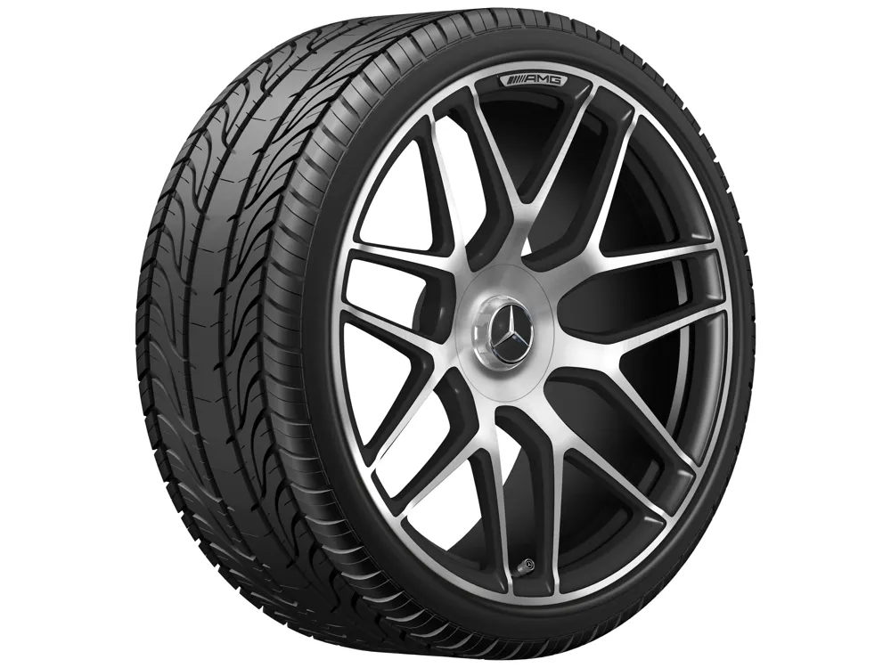 Кованый диск AMG, дизайн с перекрёстными спицами, 21", 11.5 J x 21 ET 30, чёрный матовый Mercedes-Benz A29040109007X36