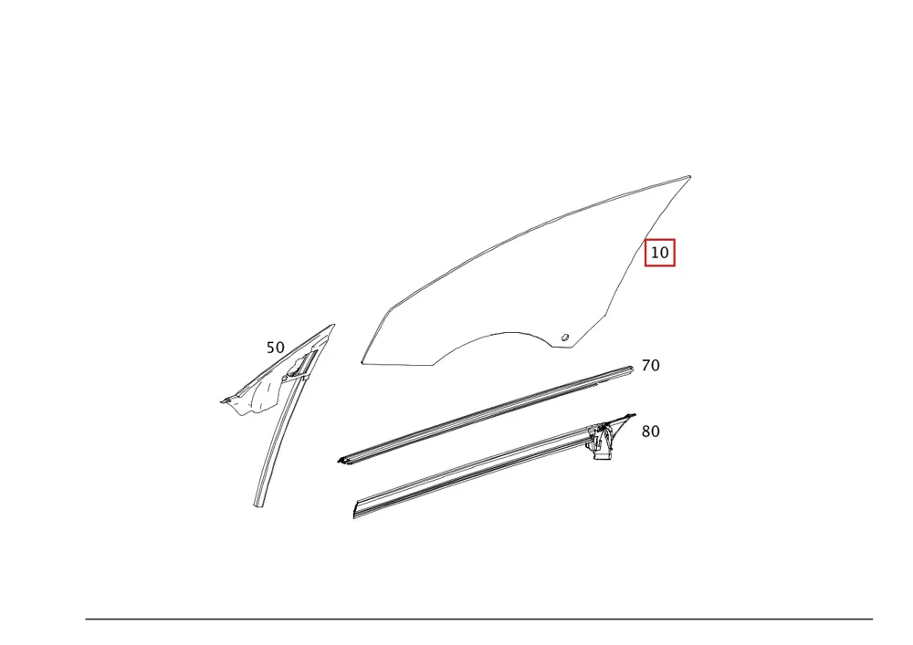 Боковое стекло для EQC 350 4MATIC и EQC 400 4MATIC Mercedes-Benz A2937250200