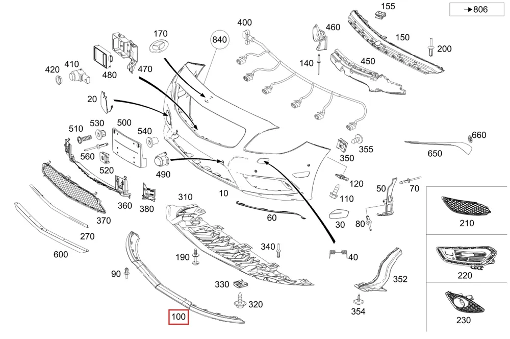 Крепёжная пластина для EQE, Mercedes-AMG EQE 43 4MATIC и Mercedes-AMG EQE 53 4MATIC Mercedes-Benz A2948859701
