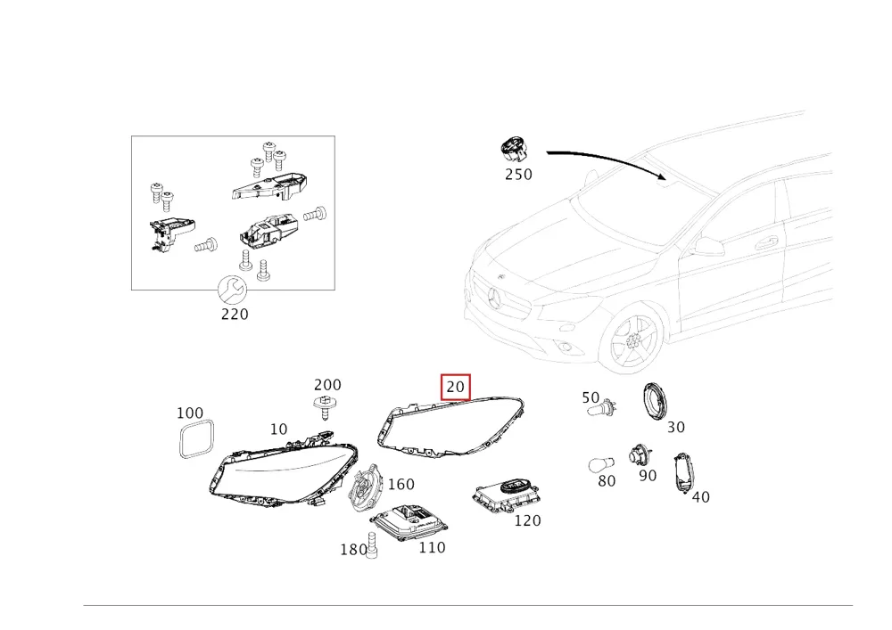 Блок фары для EQE, Mercedes-AMG EQE 43 4MATIC, Mercedes-AMG EQE 53 4MATIC Mercedes-Benz A2949062100