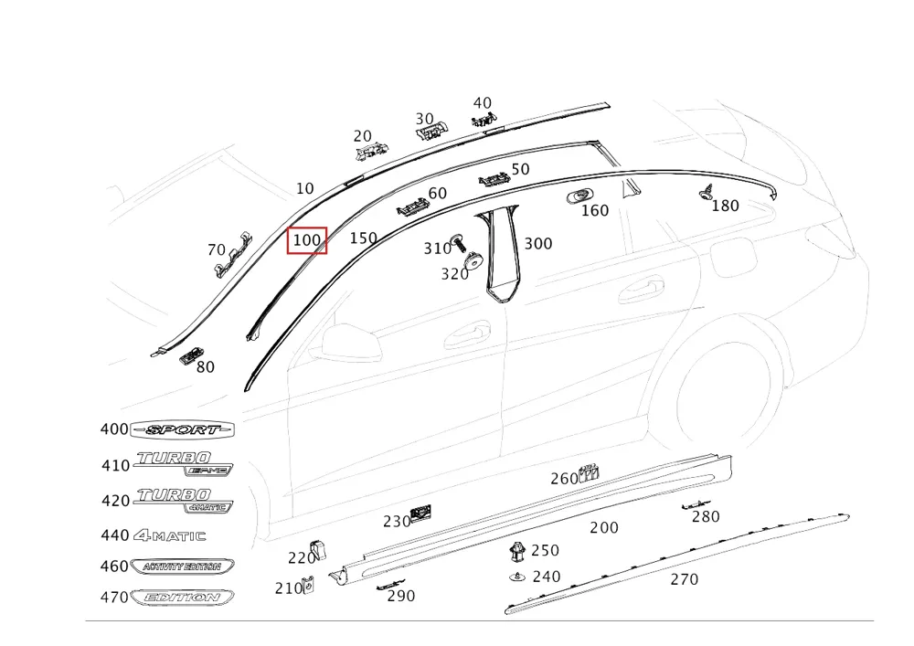 Декоративная накладка для Mercedes-Maybach EQS 680 4MATIC и EQS 480 4MATIC Mercedes-Benz A2966707400