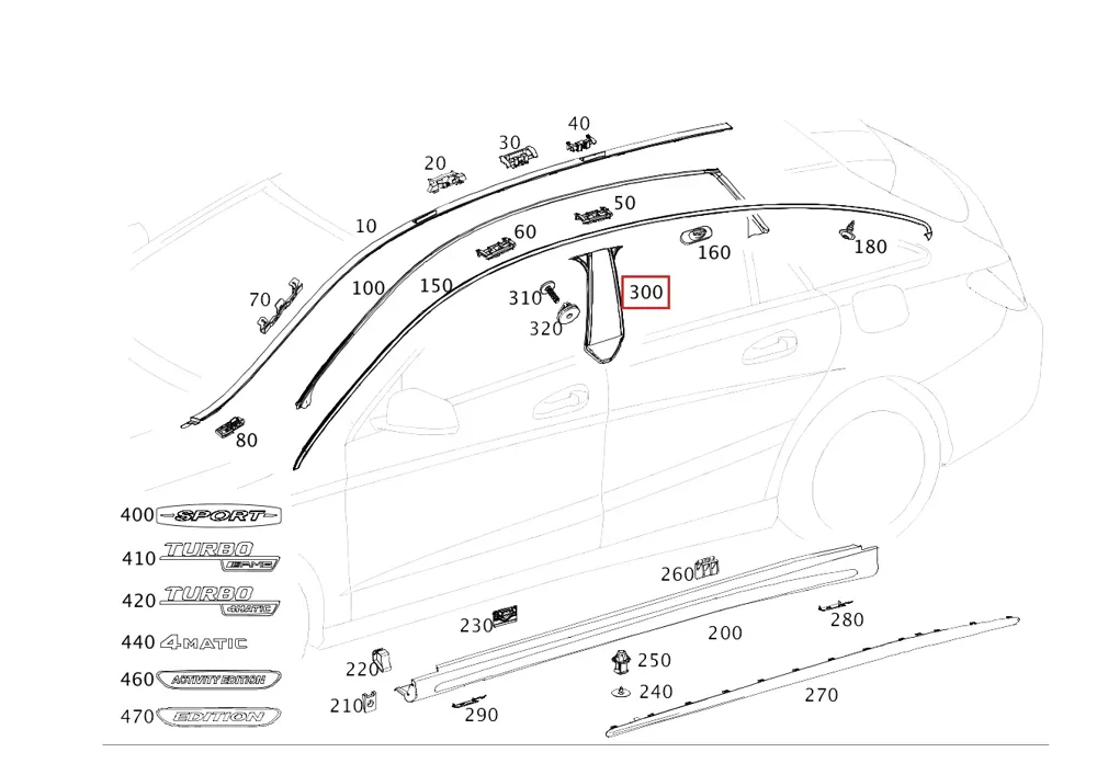 Водоотражатель правый для EQS 450, EQS 580 4MATIC и Mercedes-Maybach EQS 680 4MATIC Mercedes-Benz A2966901600