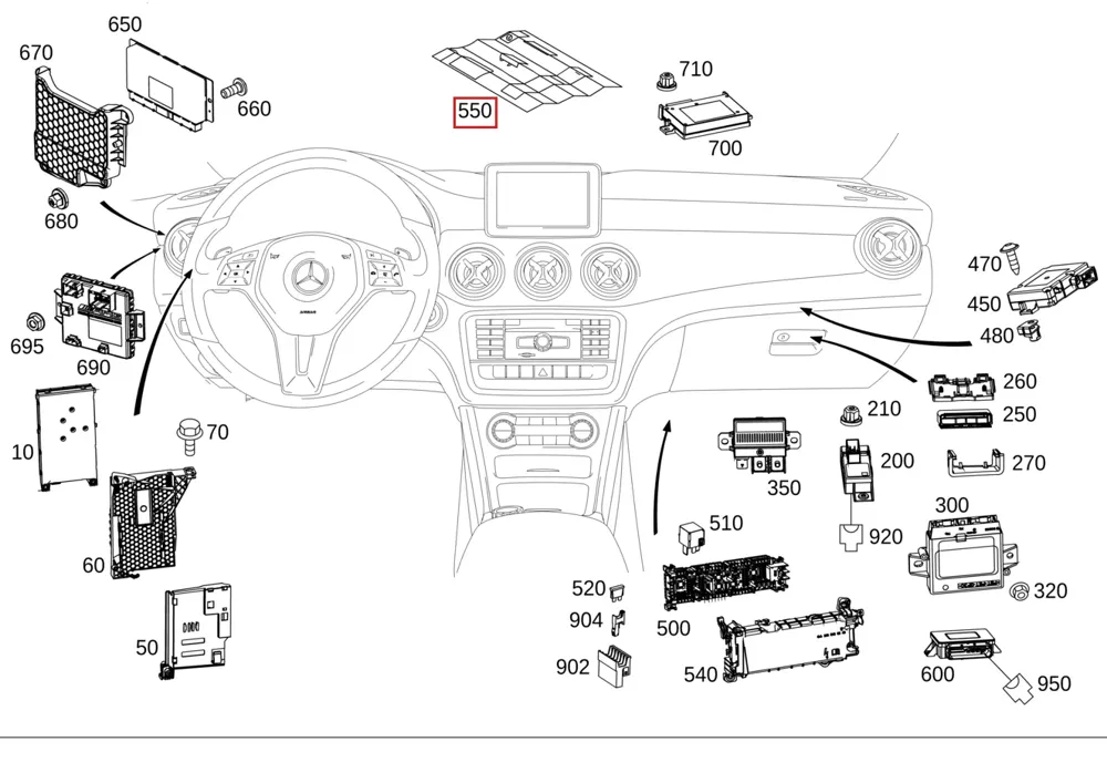 Блок предохранителей для EQS, EQE, Maybach и EQS Mercedes-Benz A2975407830