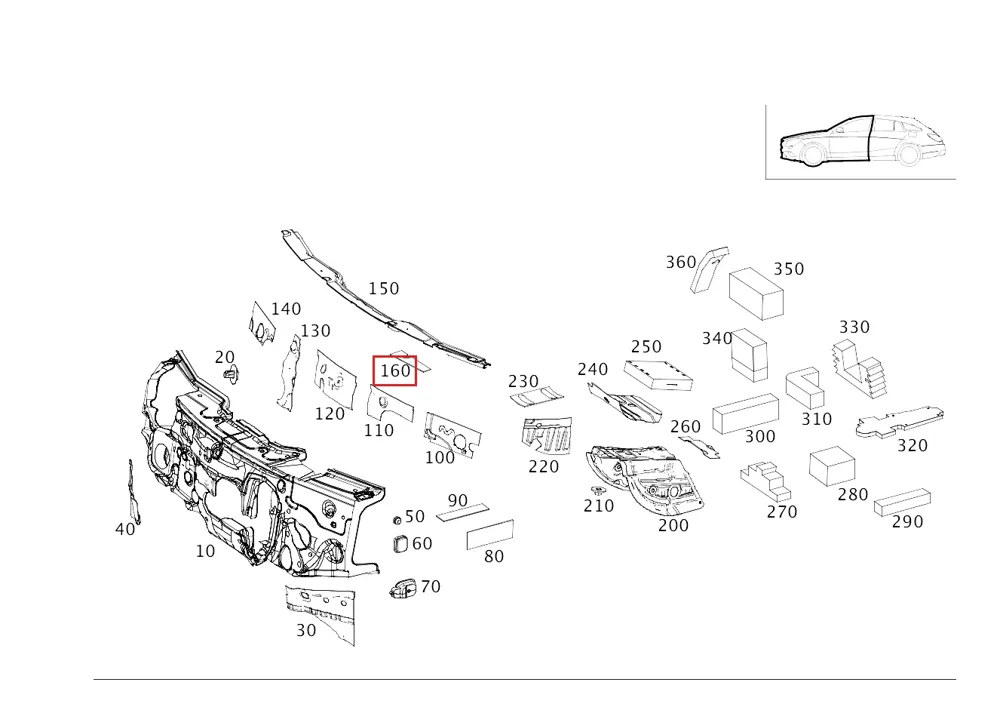 Шумоизоляция пола для EQS 450, EQS 580 и Mercedes-AMG EQS 53 Mercedes-Benz A2976823400