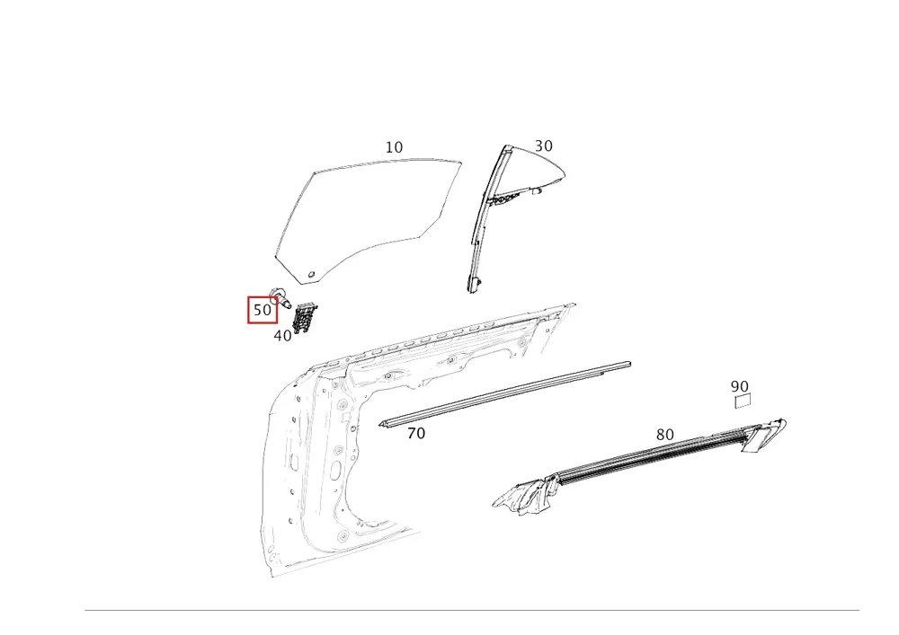 Боковое стекло неподвижное для EQS, Mercedes-AMG EQS Mercedes-Benz A2977303200