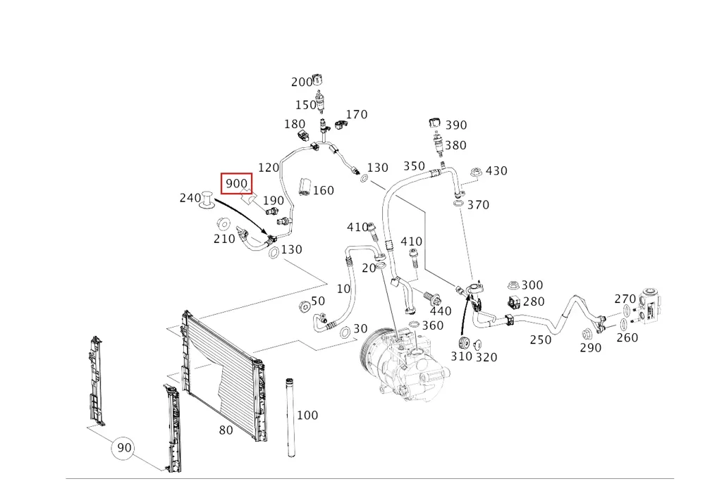 Испаритель для EQS, EQE и G 580 с технологией EQ Mercedes-Benz A2978308903
