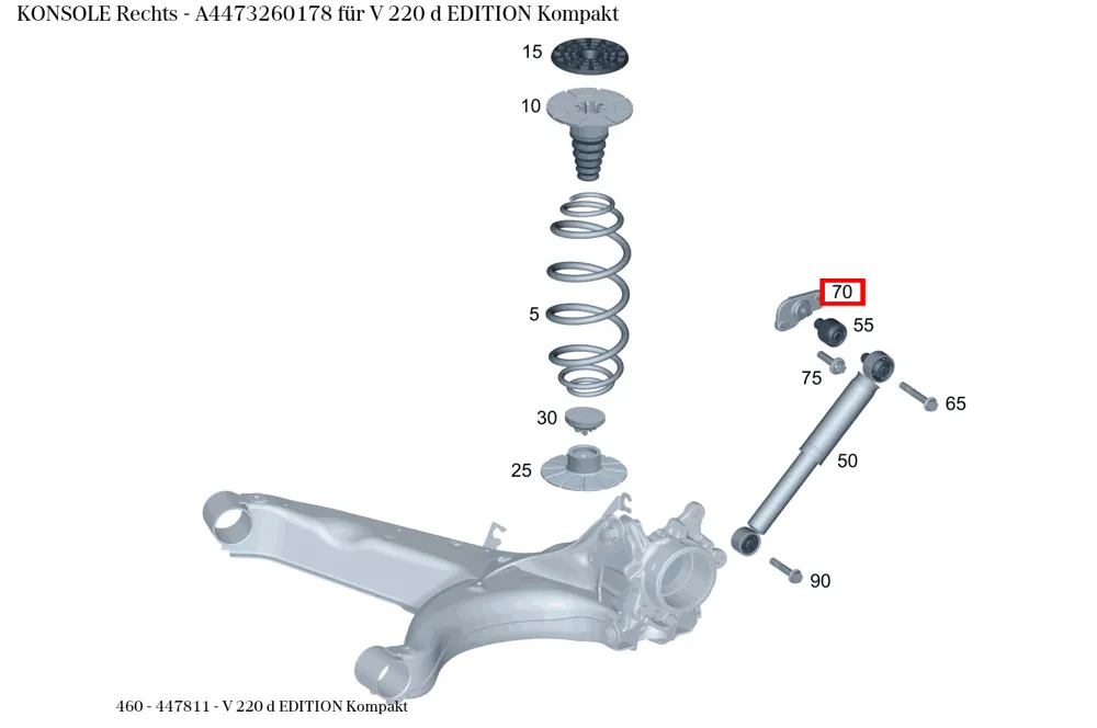 Консоль правая для G-класса 460 Mercedes-Benz A4473260178