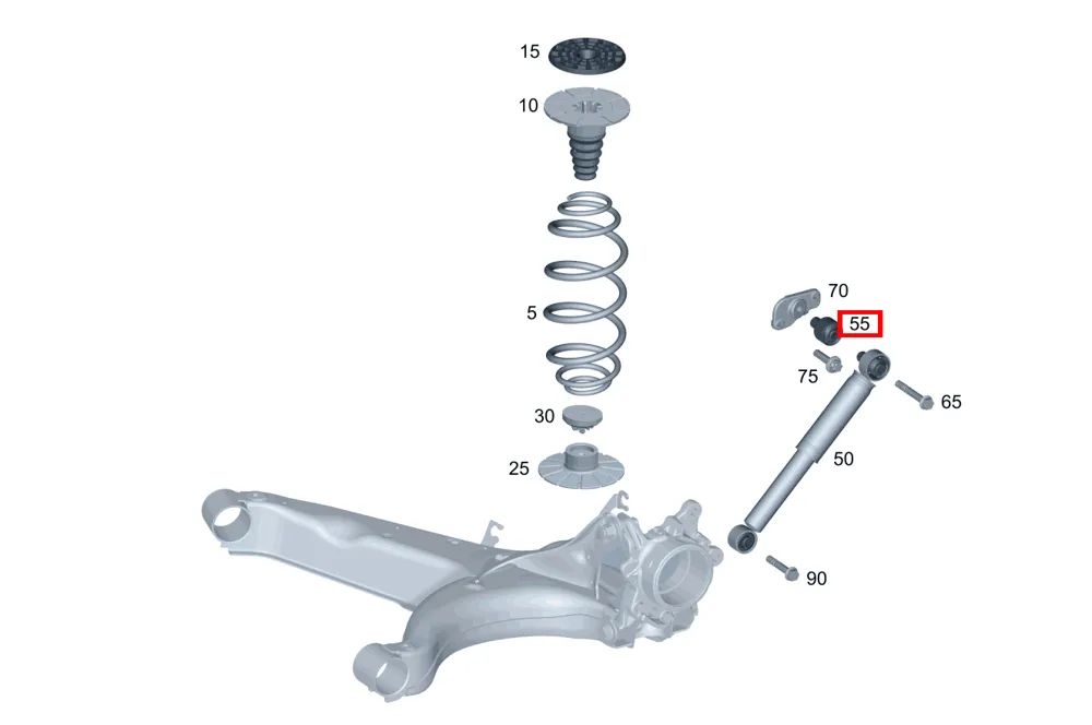 Эластомерная опора верхняя для 190 201, B 245 и G 460 Mercedes-Benz A4473266700