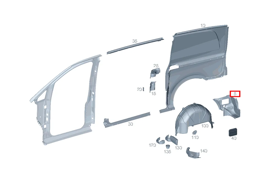 Соединительная пластина задняя для B W245, G W460 Mercedes-Benz A4476300305