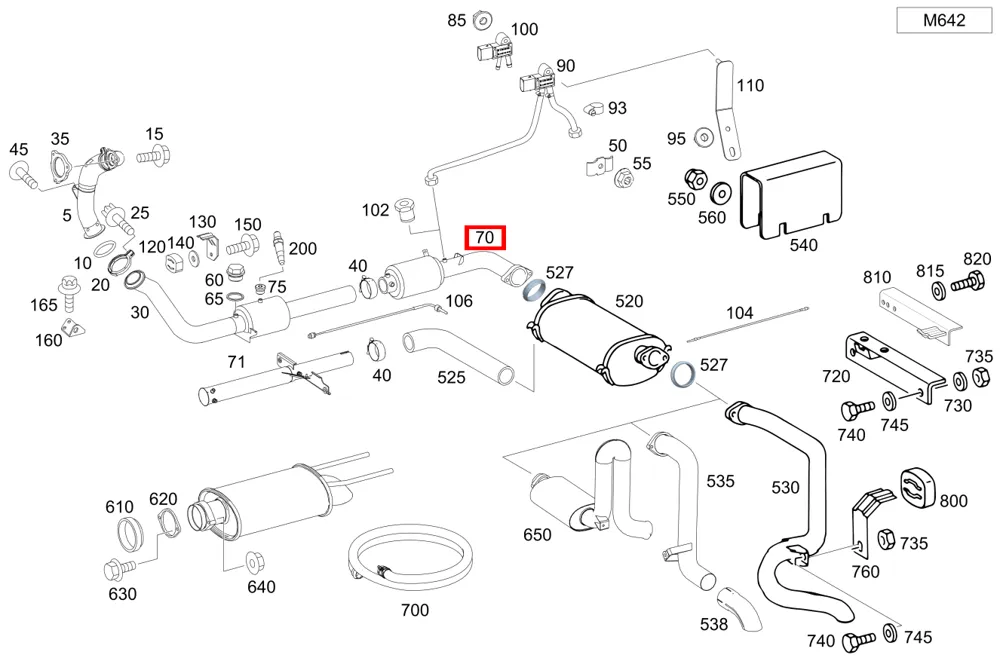 Сажевый фильтр для G 461 и G 463 Mercedes-Benz A4634900992