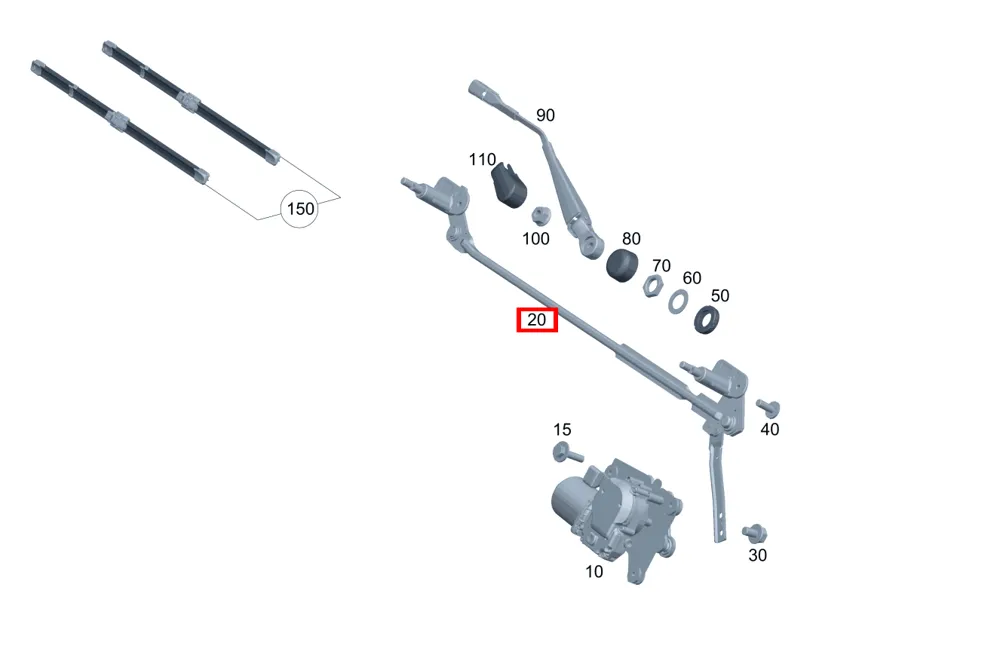 Трапеция стеклоочистителя для G-класса 463 Mercedes-Benz A4638205302