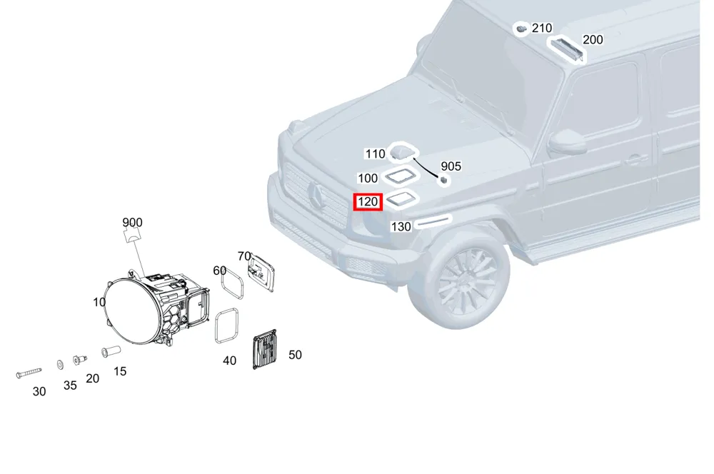 Уплотнитель указателя поворота правый для G-класса 463 Mercedes-Benz A4638262400