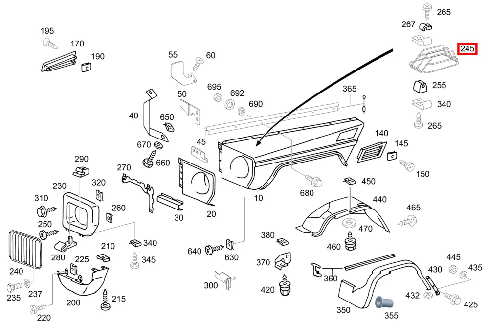 Решётка указателя поворота для G-класса 463 Mercedes-Benz A4638680255