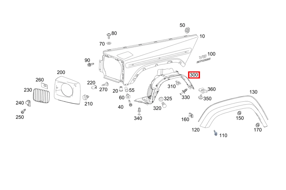 Накладка колесной арки передняя левая для G-Класса W463 Mercedes-Benz A4638842700