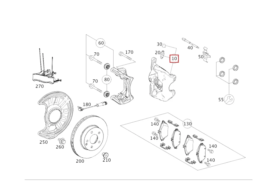 Тормозной суппорт для 464300 464321 Mercedes-Benz A4644202501