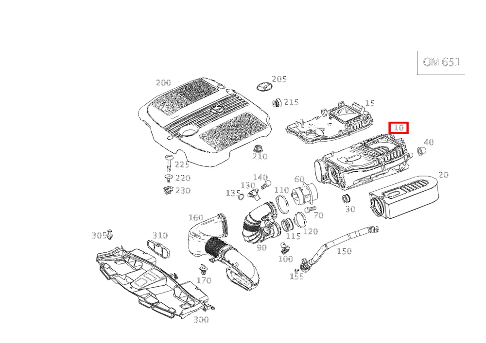 Фильтр-глушитель для E-класса 212 Mercedes-Benz A6510901801