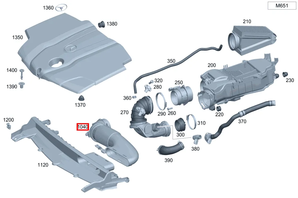 Воздуховод нефильтрованного воздуха Mercedes-Benz A651090200064