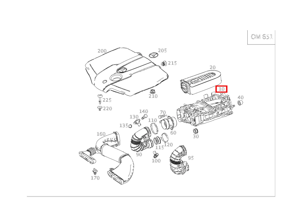 Фильтр-глушитель для S-класса 222 Mercedes-Benz A6510902901